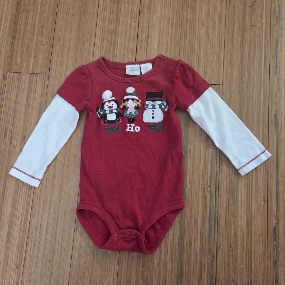 Koala Kids Red and White Long Sleeve Onesie